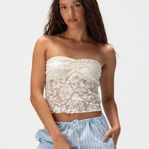 RSQ Women’s Ivory Lace Tube Top size XL